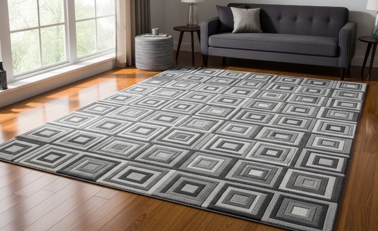 Jossland gray 8 ft. x 10 ft. geometric area rug​: A Modern Touch for Every Home
