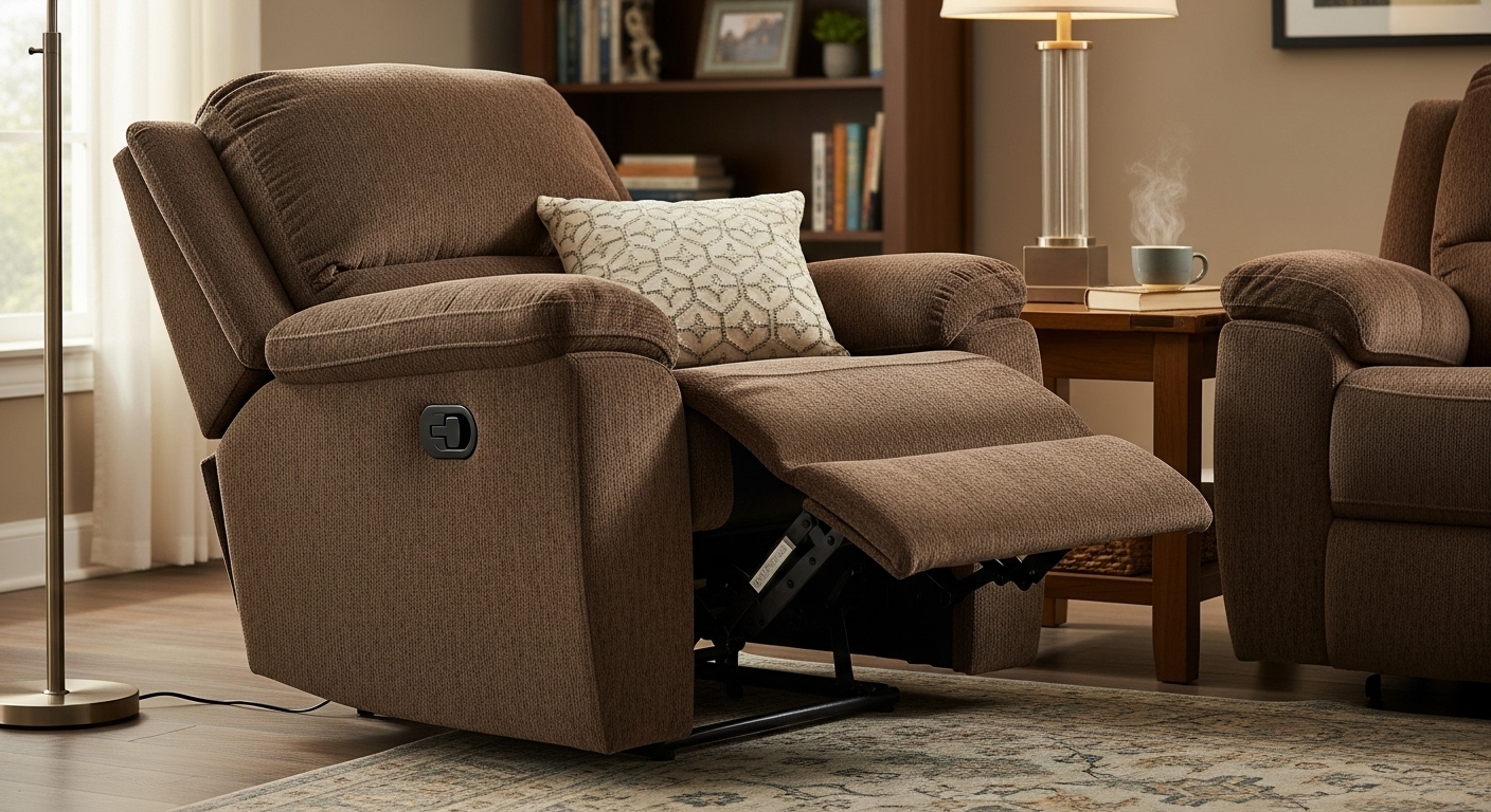 Comfort and Style with the Microfiber recliner by Cambridge home chocolate push back recliner​